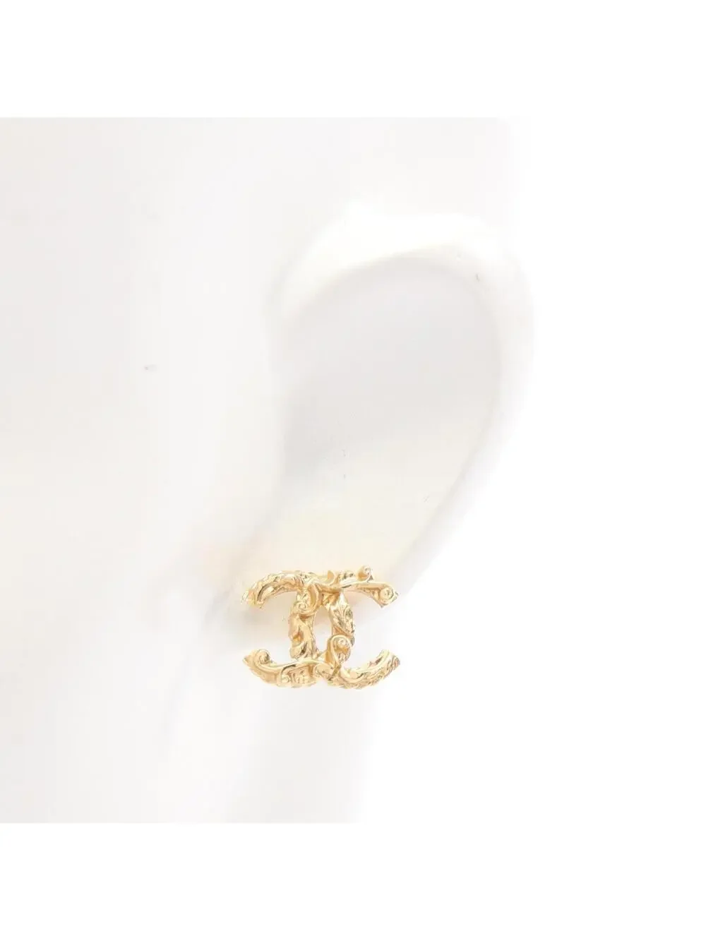 Chanel Cc Logo Earrings Metal Gold-Tone #327448C12B